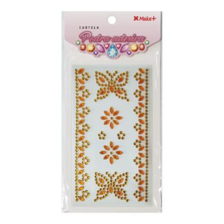 CARTELA PEDRA ADESIVA - BORBOLETAS OURO"A"