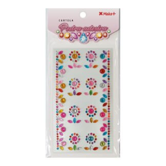 CARTELA PEDRA ADESIVA - FLORAL COLORIDO"A"