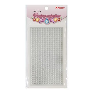 CARTELA PEDRA ADESIVA - MEIA PEROLA 4MM BRANCO "B"