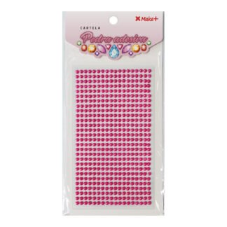 CARTELA PEDRA ADESIVA - MEIA PEROLA 4MM ROSA "B"