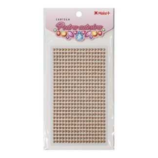 CARTELA PEDRA ADESIVA - MEIA PEROLA 4MM CHAMPAGNE "B"