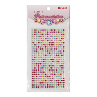 CARTELA PEDRA ADESIVA - MEIA PEROLA 4MM COLORIDO "B"