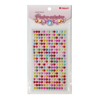 CARTELA PEDRA ADESIVA - MEIA PEROLA 6MM COLORIDO "C"