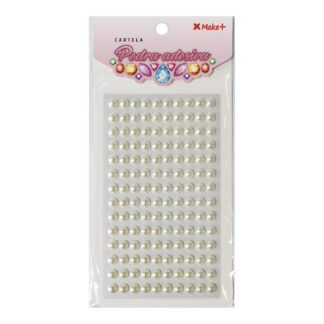 CARTELA PEDRA ADESIVA - MEIA PEROLA 8MM PÉROLA "E"