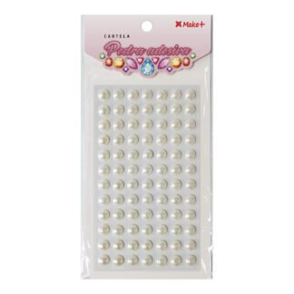 CARTELA PEDRA ADESIVA - MEIA PEROLA 10MM PÉROLA "H"