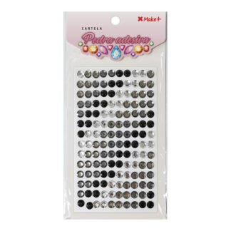 CARTELA PEDRA ADESIVA - MEIA PEROLA 8MM - DEGRADE PRETO "H"