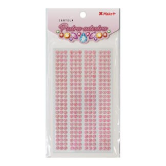 CARTELA PEDRA ADESIVA - FLOR ROSA CLARO 5MM"E"