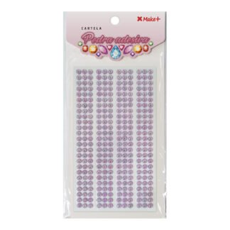 CARTELA PEDRA ADESIVA - FLOR LILÁS 5MM"E"