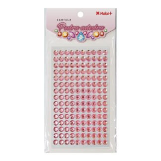 CARTELA PEDRA ADESIVA - PEDRA STRASS 8MM ROSA"C"