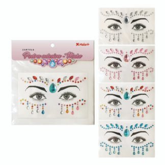 CARTELA PEDRA ADESIVA - Make Exotico (Prata, Pink, Azul, Colorido) "G"