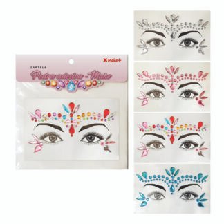 CARTELA PEDRA ADESIVA - Make Princesa (Prata, Pink, Azul, Colorido) "G"