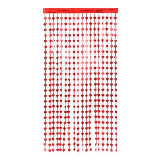 ACESSORIO FESTA Cort. Metalizada Decorativas 1x2 mts - Coração vermelho