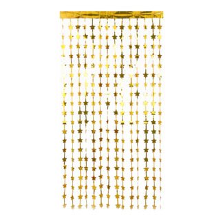 ACESSORIO FESTA Cort. Metalizada Decorativa estrela 1x2 mts - Dourado