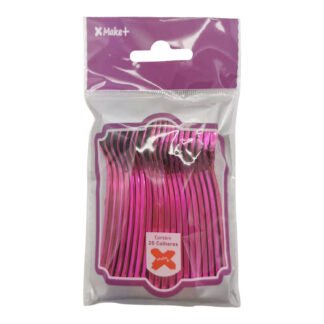 ACESSORIO FESTA COL. MINI - Festa Luxo Rosa Metal - Pcte c/ 20 Und