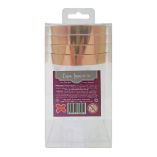 ACESSORIO FESTA COP. 340 ML - Rose Gold - Caixa c/ 4 Und
