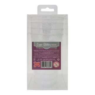 ACESSORIO FESTA COP. 340 ML - Glitter Prata - Caixa c/ 4 Und