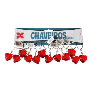 Chaveiro - Coração 2,5 cm- Cartela c/12 (A)