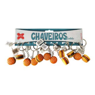 Chaveiro - Hamburguer 2,5cm - Cartela c/12 (C)