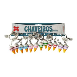 Chaveiro - Sorvetinho 3,5cm - Cartela c/12 (C)