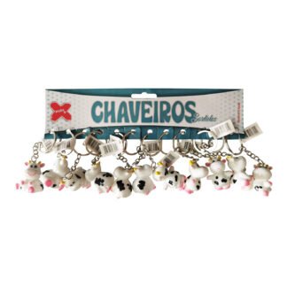 Chaveiro - Vaquinhas 3,5cm- Cartela c/12 (C)