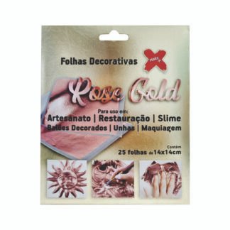 Folha Decorativa Rose Gold - 14*14Cm C/ 25 Folhas P/ Envepope