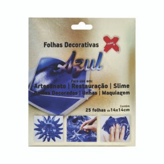 Folha Decorativa Azul- 14*14Cm C/ 25 Folhas P/ Envepope