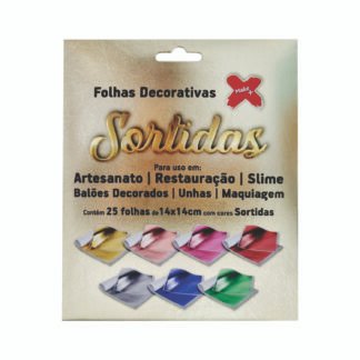 Folha Decorativa Sortidas - 14*14Cm C/ 25 Folhas P/ Envepope