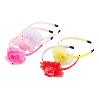 Tiara Flor com Tule Infantill - Pcte c/ 5