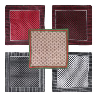 Lenço Bandana 54x54 - Xadrez - Pcte c/ 5