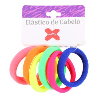Elastico de Cabelo Colorido (3cm) - BL c/ 6 - Pcte c/ 12