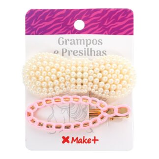 Presilha Laço e Pedras Rosa BL c/ 2 - Pcte c/ 12