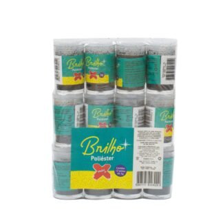 Glitter Poliester Potinho 3 grs c/ 12 Preto