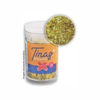 Tiras de Glitter potinho 2 grs c/ 12 Ouro