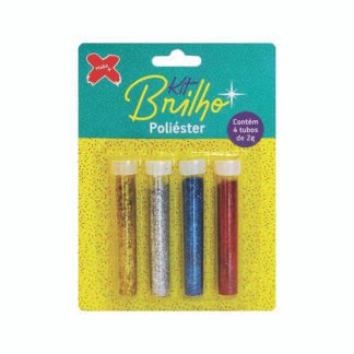 Blister Glitter 2 grs c/ 4 ouro/prata/vermelho/azul