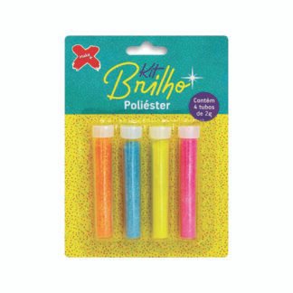 Blister Glitter 2 grs c/ 4 rosa neon/azul neon/amarelo neon/laranja neon