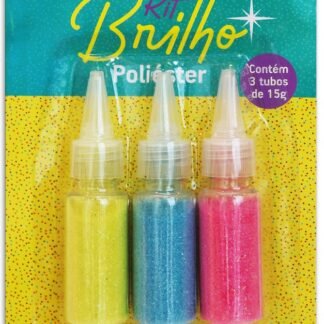 Glitter 15 grs blister c/ 3 Rosa neon/azul neon / amarelo neon