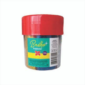Glitter Poliester Pote 100 grs c/ 6 Divisao dentro do pote (ouro/prata/vermelho/azul)