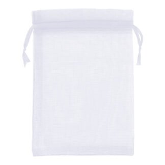 Saco de Organza 10*15 Branco Pacote c/ 10