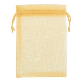 Saco de Organza 10*15 Dourado Pacote c/ 10