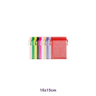 Saco de Organza 10*15 Sortido Pacote c/ 10