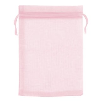 Saco de Organza 12*17 Rosa Claro Pacote c/ 10