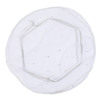 Saco de Organza Redondo 28*28 Prata Pacote c/ 5