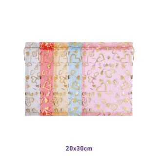 Saco de Organza Estampado 20*30 Sortido Pacote c/ 5