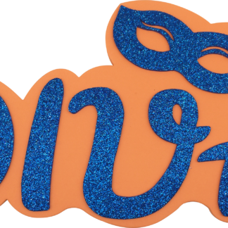 Painel 32X15 Cm Glitter Laranja/Azul - C/ 01 Un - "Diva"