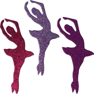 Aplique Ades. 12 Cm - Glitter Sortido - Cartela C/ 3 Un - "Bailarina"