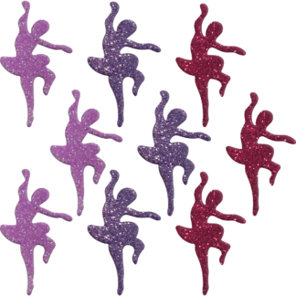 Aplique Ades. 5 Cm - Glitter Sortido - C/ 9 Un - "Bailarina"