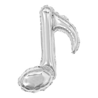 Balão Metalizado Notas Musicais 18' - 45 cm Prata
