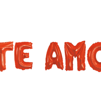 Balão Metalizado TE AMO - Vermelho 5 letras 16" - 40 cm