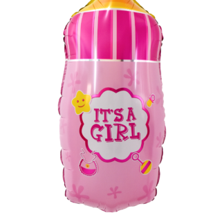 Balão Metalizado Mamadeira Rosa 80x41 cm