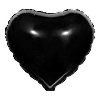 Balão Metalizado 18' - 45 cm Coração Preto